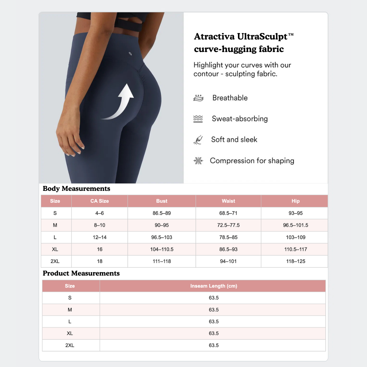 Atractiva™ High-Waisted Shaping Leggings with Butt Lift & Side Pockets